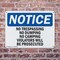 Signmission No Trespassing No Dumping No Camping Violators OSHA Notice Sign, Plastic, 14in W x 10in L, 2PK OS-2PACK-NS-P-1014-L-14929 - alternate 3